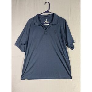 Zero Foxtrot Mens XL Navy Blue Skull Logo Polo Shirt Built For Hard Athletic